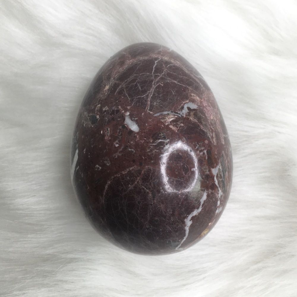 Agate Quartz Crystal Wine Red Brown Stone Gemstone Egg